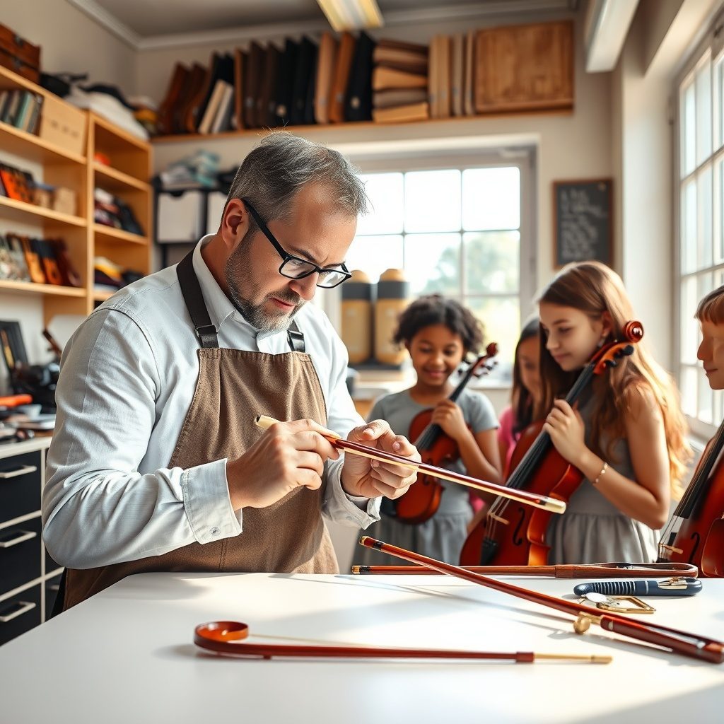 Violin bow rehair workshop in Singapore