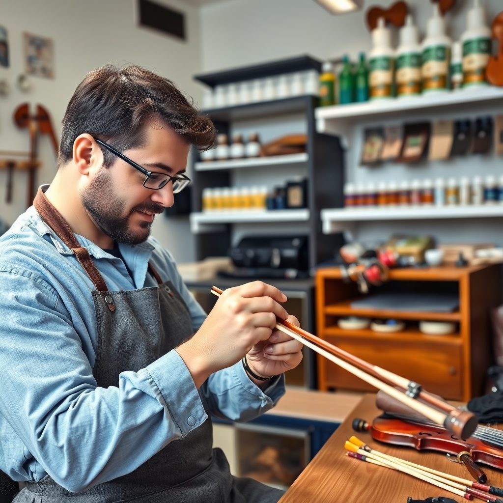 Violin bow rehair workshop in Singapore