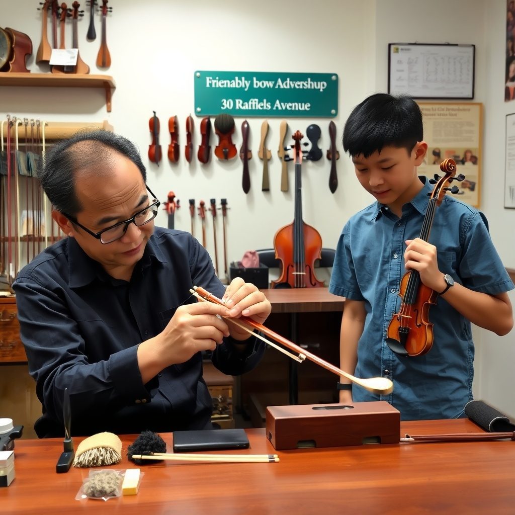 Violin bow rehair workshop